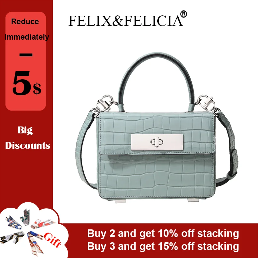

FELIX&FELICIA Factory Brand Fashion Handbags High Quality Leather Women Shoulder Retro Crossbody Top-Handle Bag 2021