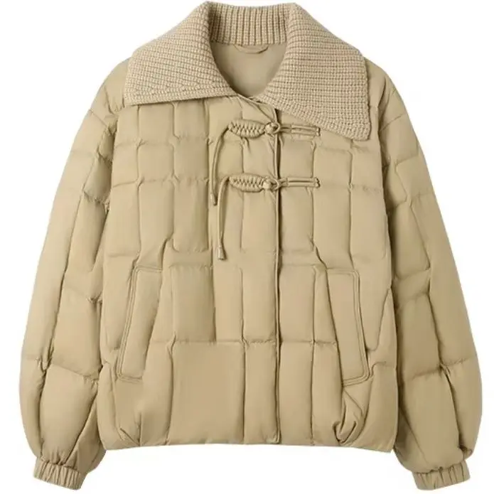 Doll Collar Down Women Jacket Autumn Winter Outwear Casual White Duck Down Short Coat Fashion Korean Style 2023 News M43