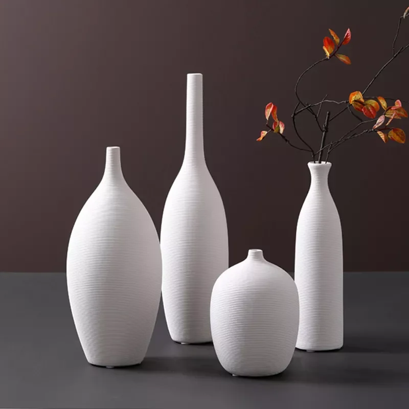

Женская белая керамическая Цветочная ваза, Современный домашний декор, минималистичные нестандартные вазы, цветочные горшки, комнатный Де...