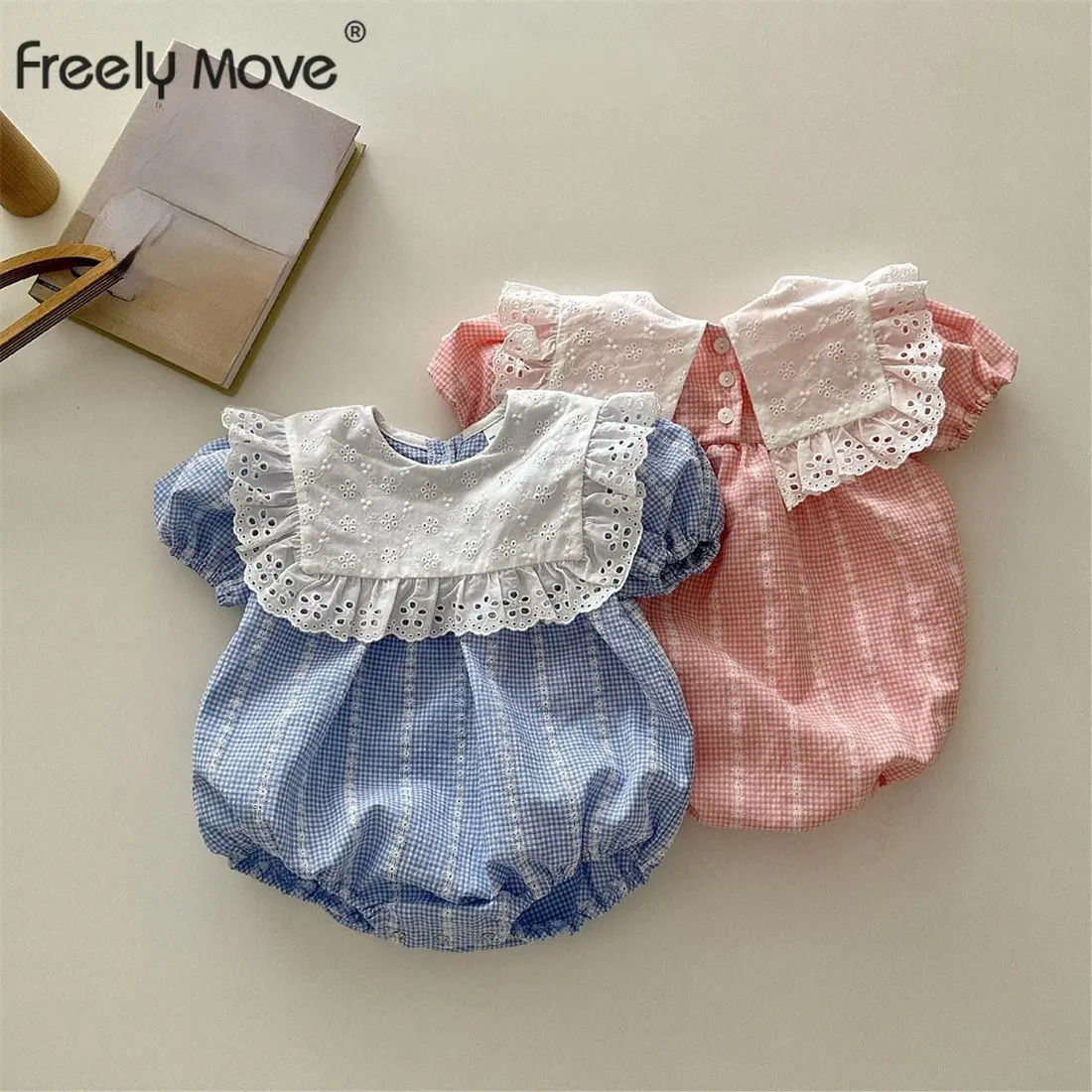 

Baby Girls Romper Summer Infant Newborn Girls One-pieces Short Sleeve Ruffles Floral Jumpsuit Baby Clothes Outfits