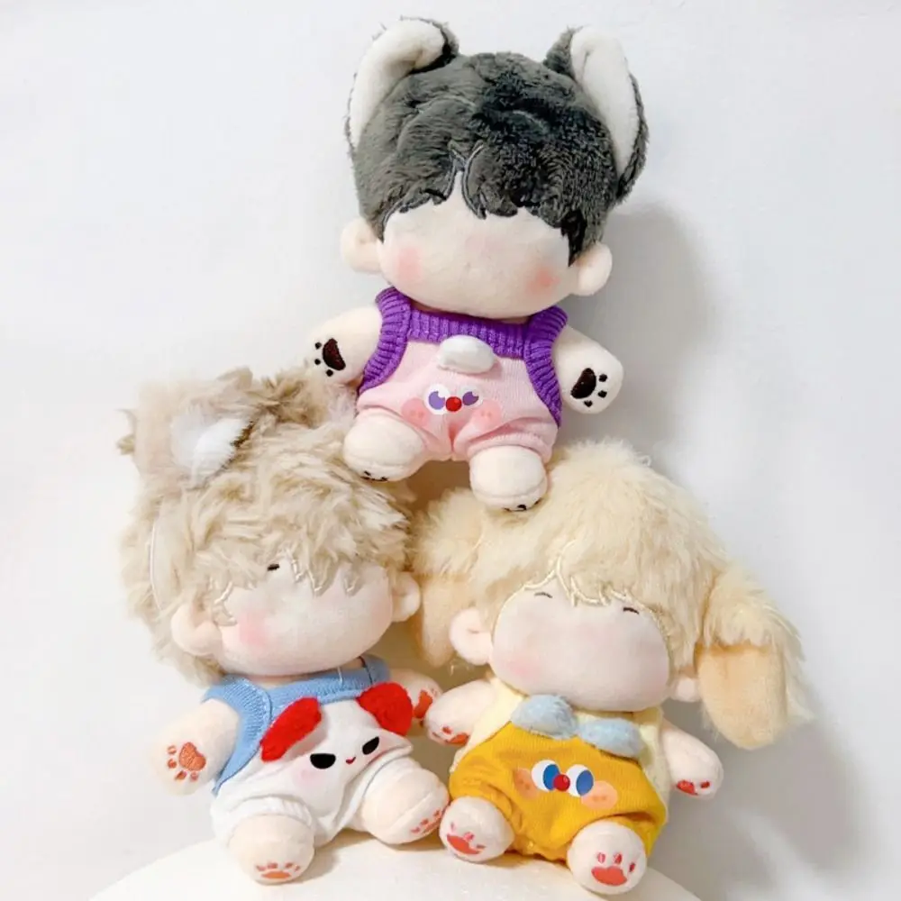 

20CM Cotton Doll Pants Cute Cartoon Knitted Romper Soft Suspender Pants For Idol Dolls Replacement Plush Toys Clothing