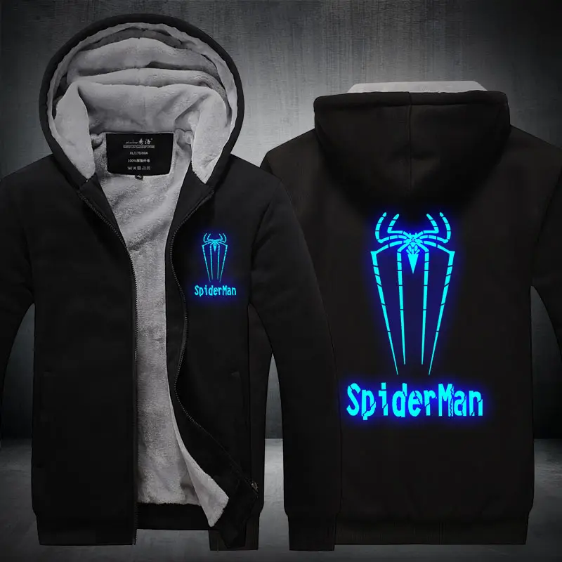 Spiderman Cosplay Clothes Hoodie Superhero Man Men Male Hoodie Sweatshirts Hip Hop Zipper Jackets Tops