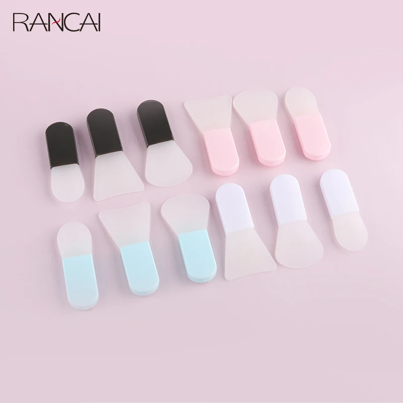 

RANCAI Silicone Mask Brush Makeup Facial Face Cream Making Tools Mini Portable Travel Gel Mixing Smear Supplies Tool For Make Up