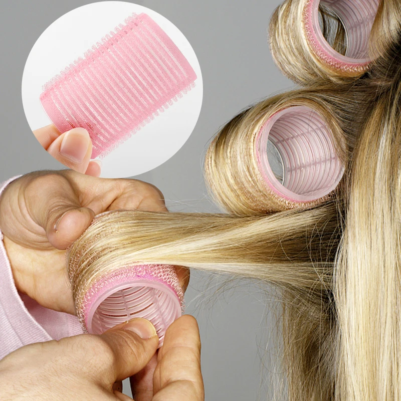 5 шт./партия, Пластиковые самоклеящиеся ролики для волос