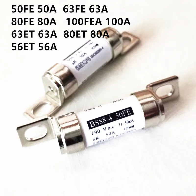 1 шт. предохранитель 50FE 50A 690V 63FE 63A 63ET 80FE 80A 80ET 100FEA 100A 100FE 56ET 56A BS88:4 HRC 500V 700V, производство Индия (art.: 3920d9e3d65fa) - 3920d9e3d65fa