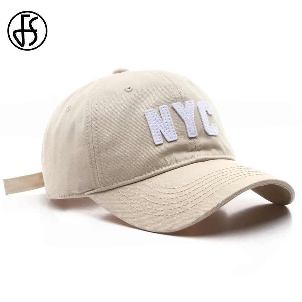 

FS 2022 бежево-белая бейсболка с изогнутыми полями в Нью-Йоркском стиле, уличная спортивная мужская и женская кепка, летняя кепка в стиле хип-хо...