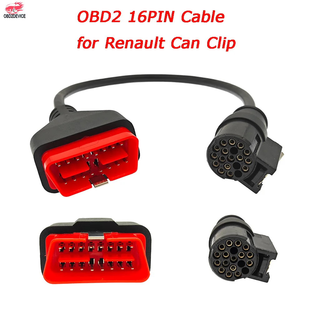 

Obd2 16pin Connec Cable for Renault Can Clip Diagnostic Interface Free Shipping Car Repair Tool Automobiles Parts Accessories