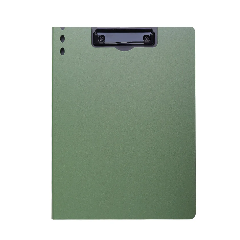 

A4 Home Office PP Vertical Type School File Folder Portable Stationery Solid Work With Metal Clip Document Organizer Conference