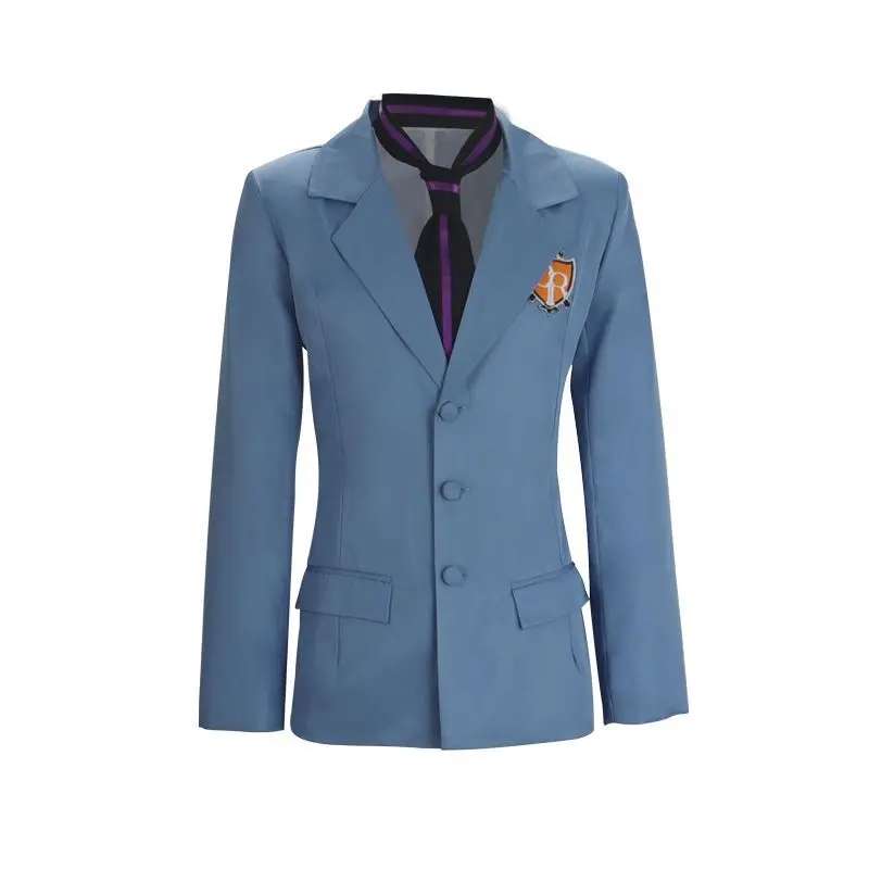 

Костюм для школьного клуба Ouran, Женский блейзер, синяя куртка, пальто Харухи Kyoya Hikaru Takashi, костюм на Хэллоуин