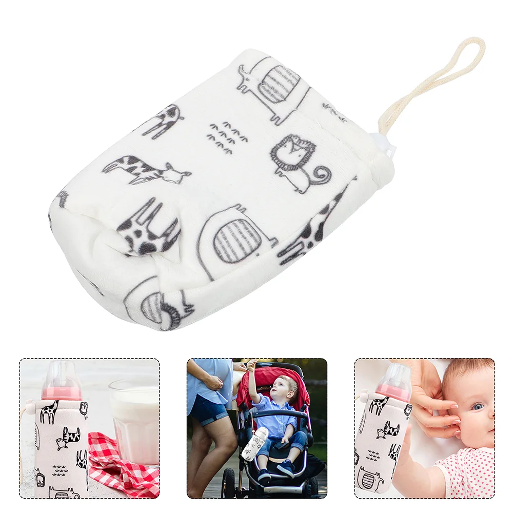 

2 Pcs Baby Bottle Anti Drop Cover Lovely Sleeve Water Nursing Portable Protector Sherpa Ornament