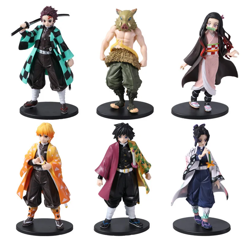 

16cm Anime Demon Slayer Figurine Model Toys Kimetsu No Yaiba Statue Tanjirou Nezuko Inosuke Action Figure Home Office Decoration