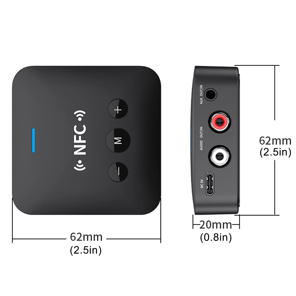 

Earphone NFC Wireless Transmitter Receiver Amplifier Soundbox 3 5mm AUX RCA Bluetooth-compatible 5 0 Adapter Converter