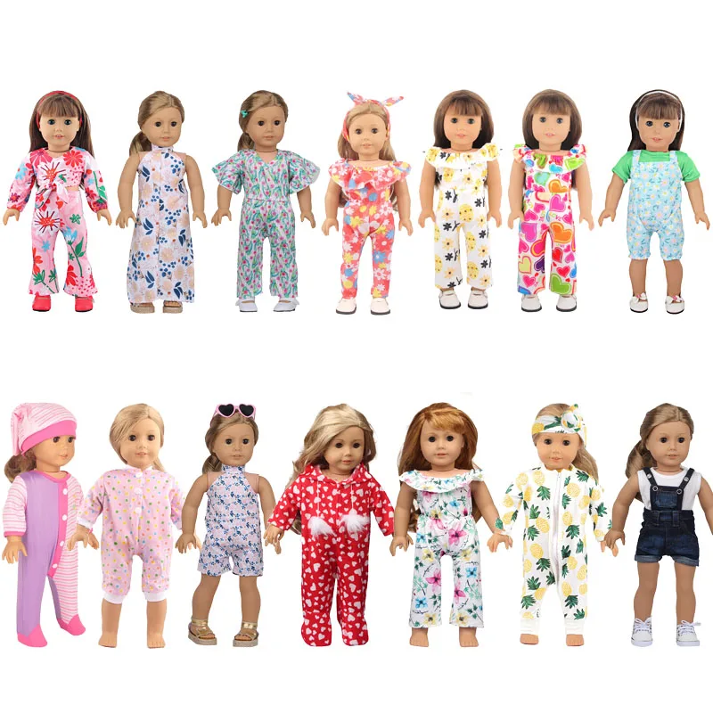 

14 стилей на выбор, Новый Модный комбинезон, подходит для 18-дюймовой кукольной одежды американской девочки и аксессуаров, подарок