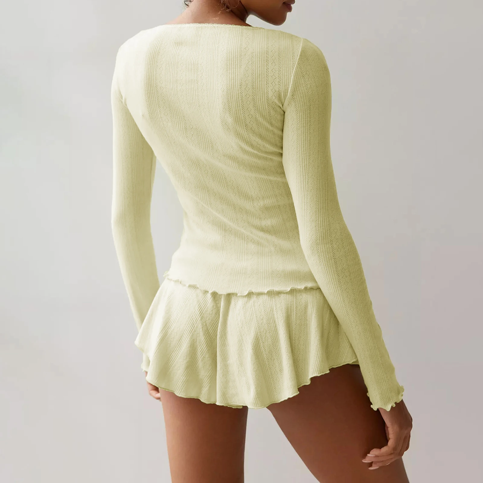 Женский вязаный пижамный брючный костюм S/M/L цвет в ассортименте