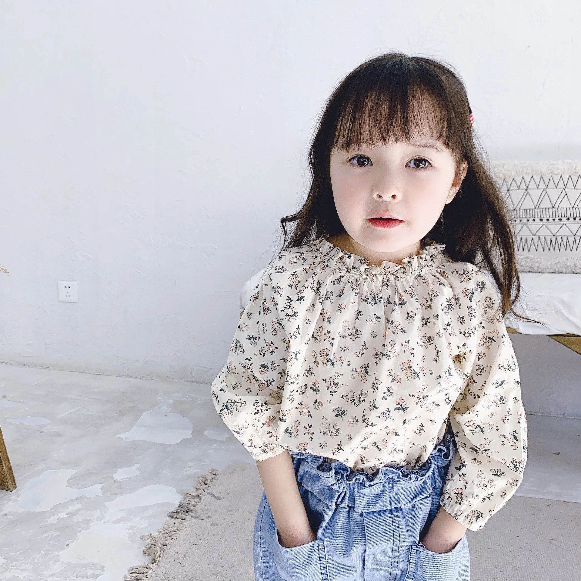 

Baby Girls Floral Blouse Long Sleeve Cotton Linen Tops For Children Flower Shirts 2022 Kids Clothing Spring Toddler Girl Tops