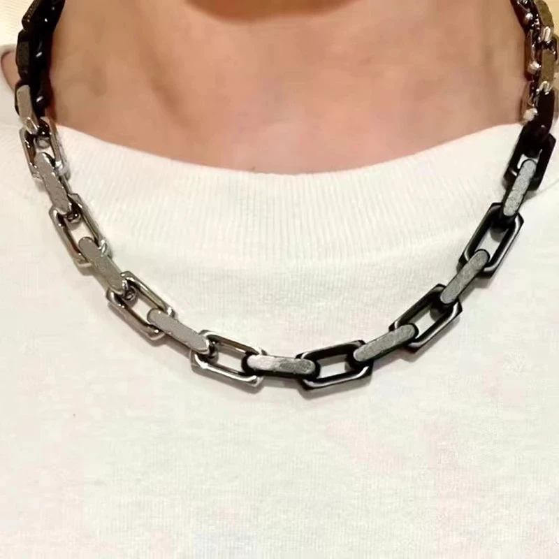 

Luxury Brand European Classic Women Men Bamboo Knot Necklace Lovers Couple Cuba Chain Link Punk Necklaces Quality Jewelry Gift