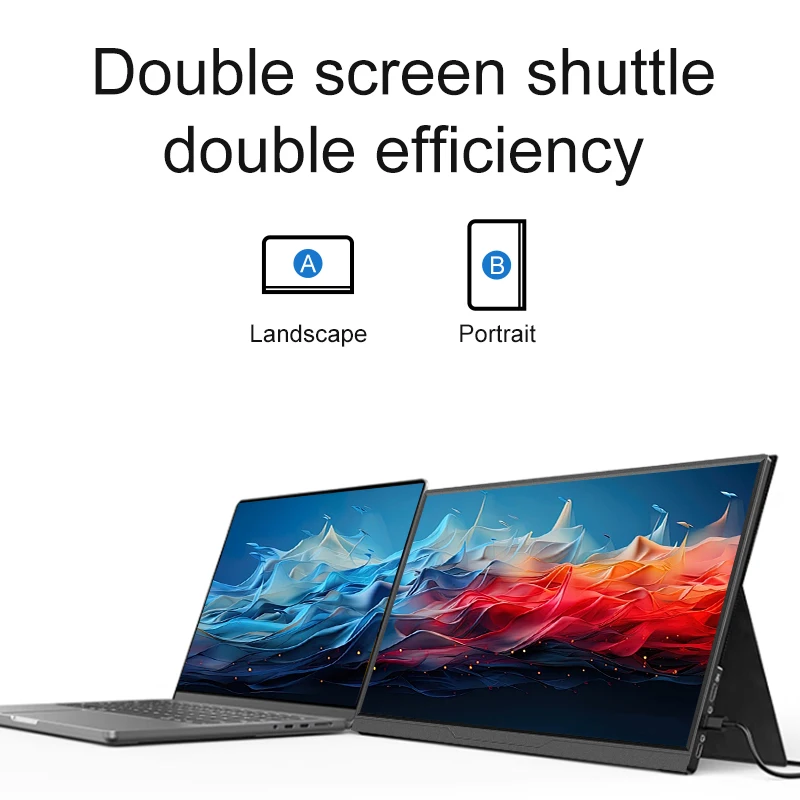 Фото LANLIPU 16-дюймовый портативный монитор 2,5K 16:10 IPS-экран с второй дисплеем HDMI Type-c для MAC/ноутбука/сотового телефона Xbox/PS4/5/переключателя №4