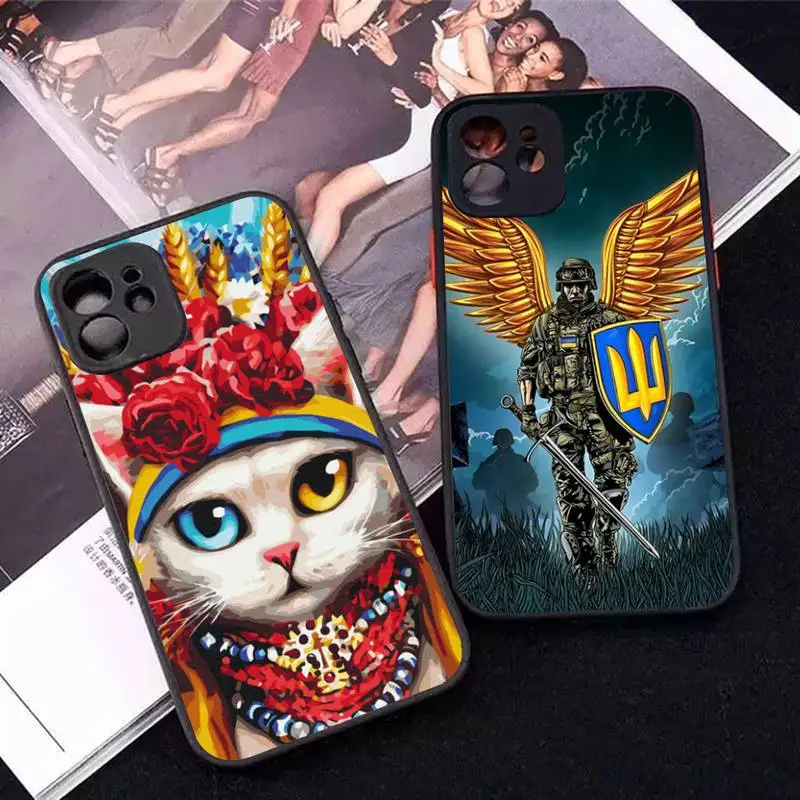 

Ukraine Flag Pattern Phone Case for iPhone X XR XS 7 8 Plus 11 12 13 pro MAX 13mini Translucent Matte Case