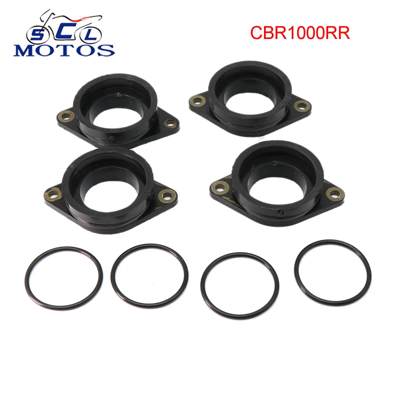 

Sclmotos- 4pcs/set Rubber Motorcycle Carburetor Intake Manifold Boot Adapter Set For Honda CBR1000RR CBR 1000 RR 2004-2005