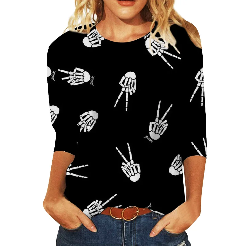 

Толстовки женские на Хэллоуин с принтом черепа тыквы с круглым вырезом и средним рукавом Толстовка с капюшоном с аниме зимняя одежда Женская толстовка