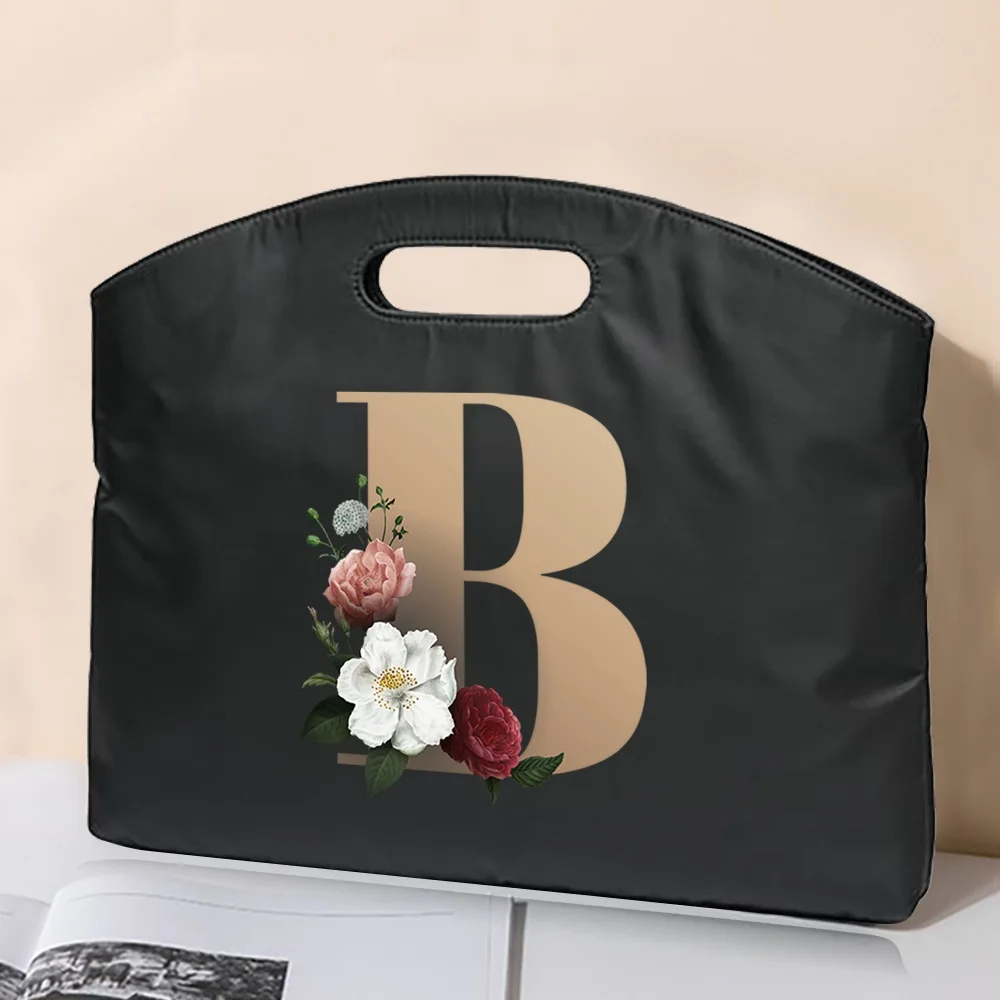 2022 Briefcase Handbag 26 Letter Print Tote Business Office Computer Case Sleeve Laptop Bag Unisex File Conference Document Bag