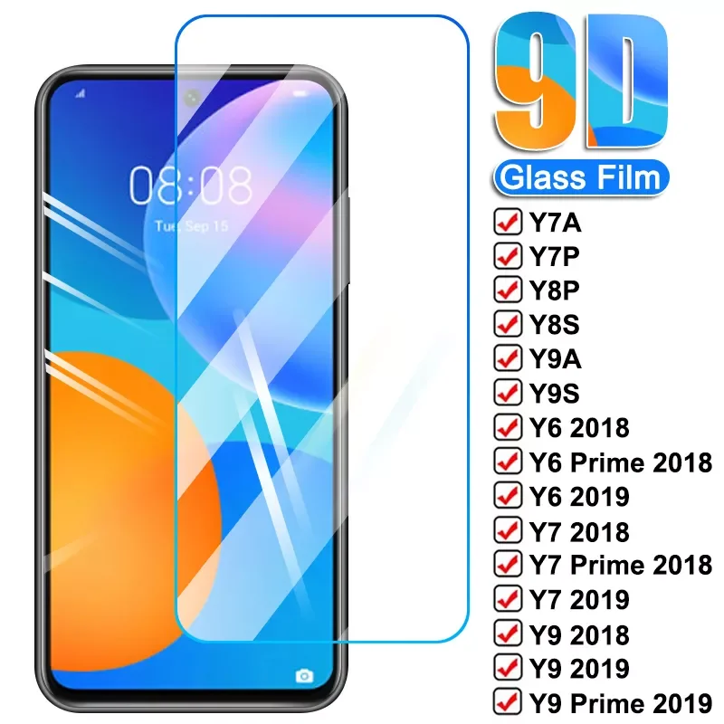 

9D Tempered Glass For Huawei Y5P Y6P Y6S Y7A Y7P Y7S Y8P Y8S Y9A Y9S Screen Protector Y6 Y7 Y9 Prime 2018 2019 Glass Film Case