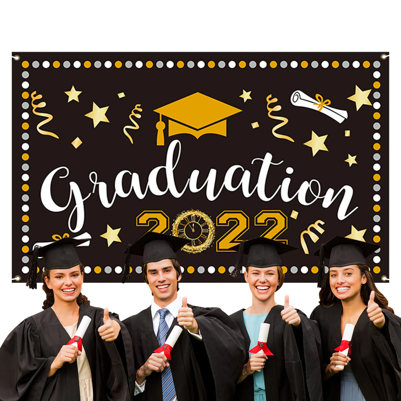 

2022 Graduation Party Decorations Backdrop Banner Grad Party Supplies Congrats Grad Banner Indoor/Outdoor Party Supplies 71 X 40