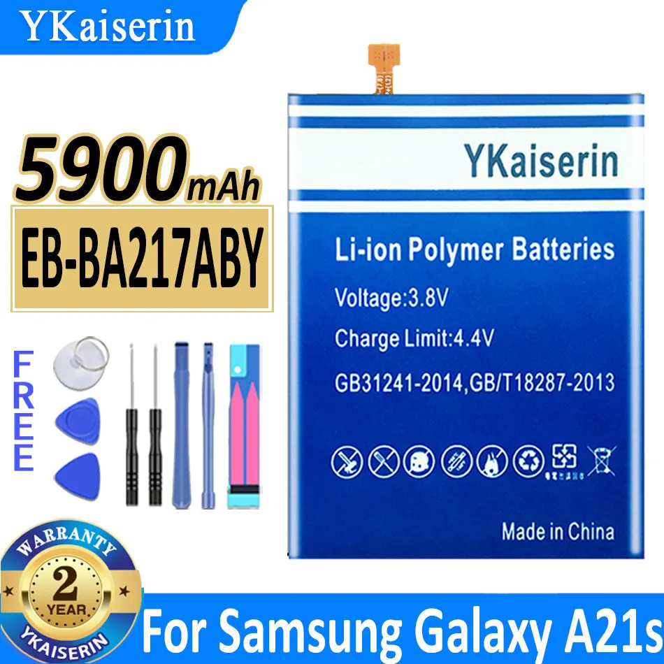 

YKaiserin Battery EB-BA217ABY For Samsung Galaxy A21s SM-A217F SM-A217F/DS SM-A217M/DS SM-A217F/DSN Phone Battery 5900mAh Tools