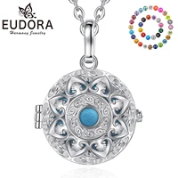 eudora 20mm harmony ball flower cage pendant pregnancy bola angel caller baby chime ball necklace fashion women jewelry gift