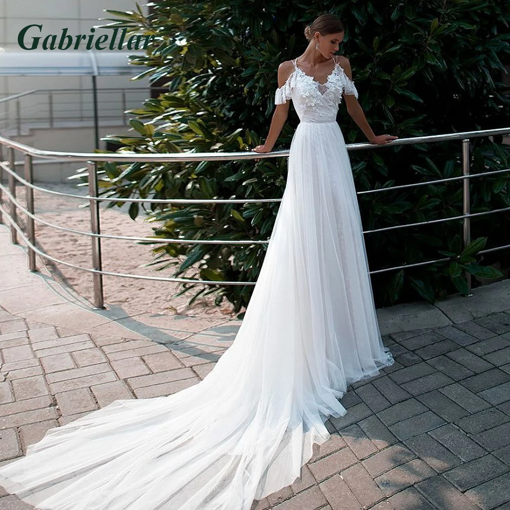 

Gabriellar Exquisite Wedding Dresses For Women V-neck Appliques A-line Wedding Gowns Abito Da Sposa Personal Customization