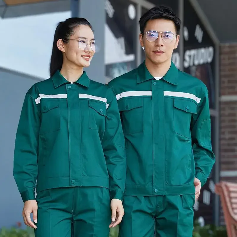 Long Sleeve Reflective Workwear Suit Spring Autumn Wear Resistant Thickened Labor Saving Top Auto Repair Factory Uniform