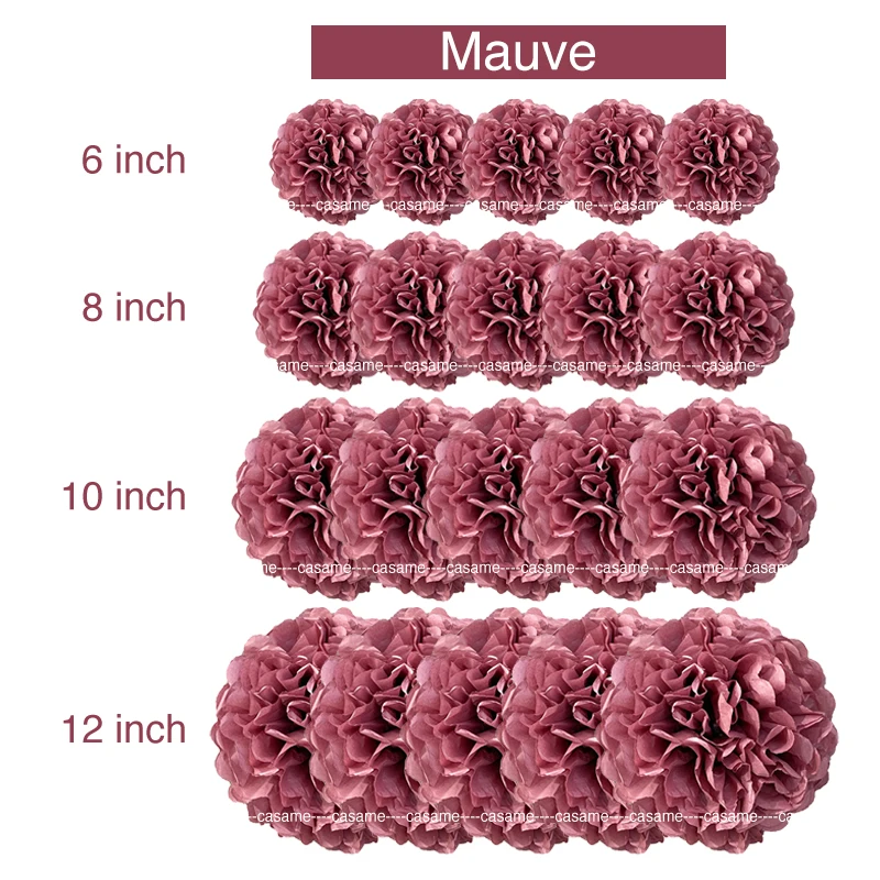 

Набор бумажных помпонов для декора 20 шт.