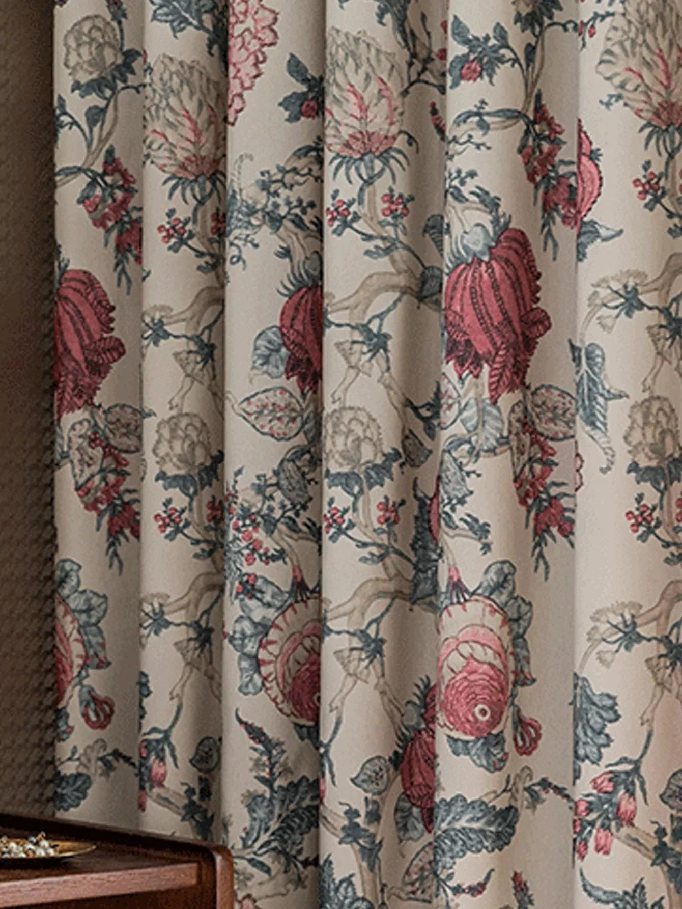 Европейские и американские шторы в пасторальном стиле с принтом