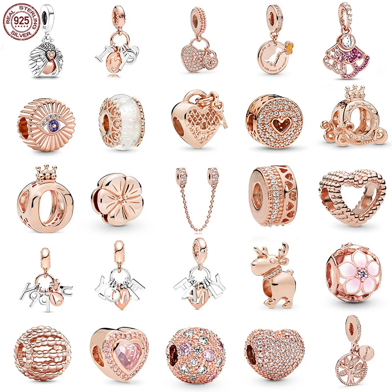 

Fit Original Pandora Charms Bracelets DIY Women Jewelry Gifts Fashion 925 Sterling Silver Rose Gold Evil Eye Pendant Beads
