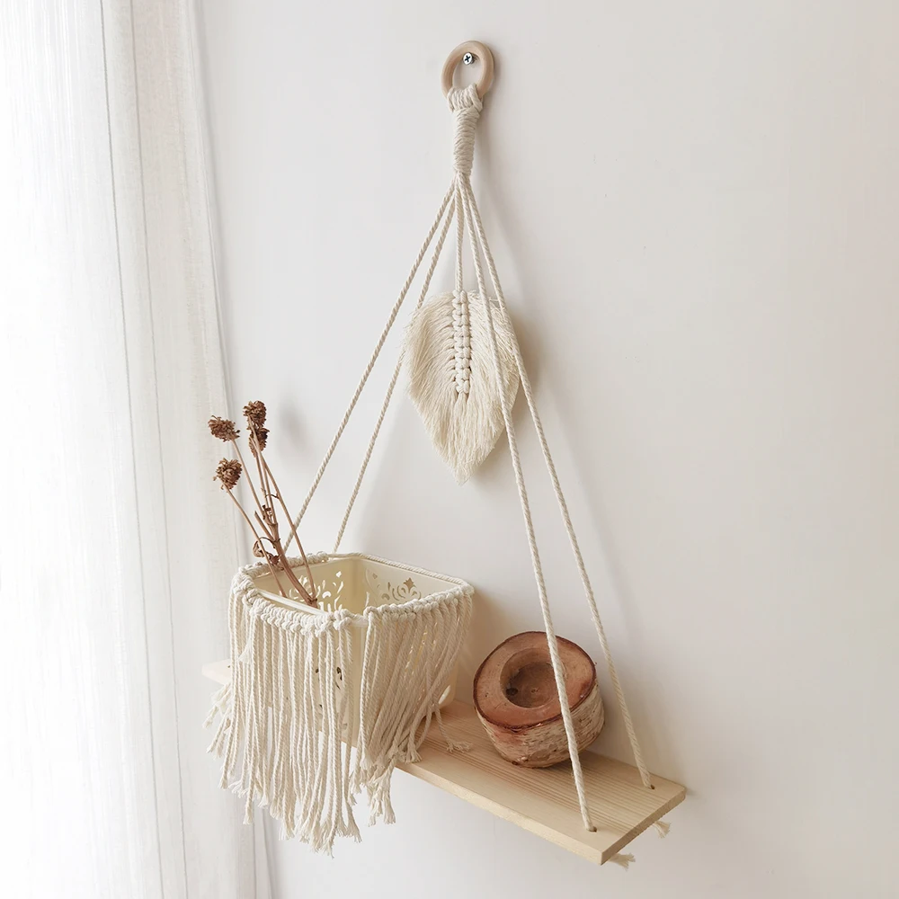 Wall Hanger Boho Home Decor Rope Lace Rack For Plant Hangers Rustic Pots Bedroom Living Room Decor