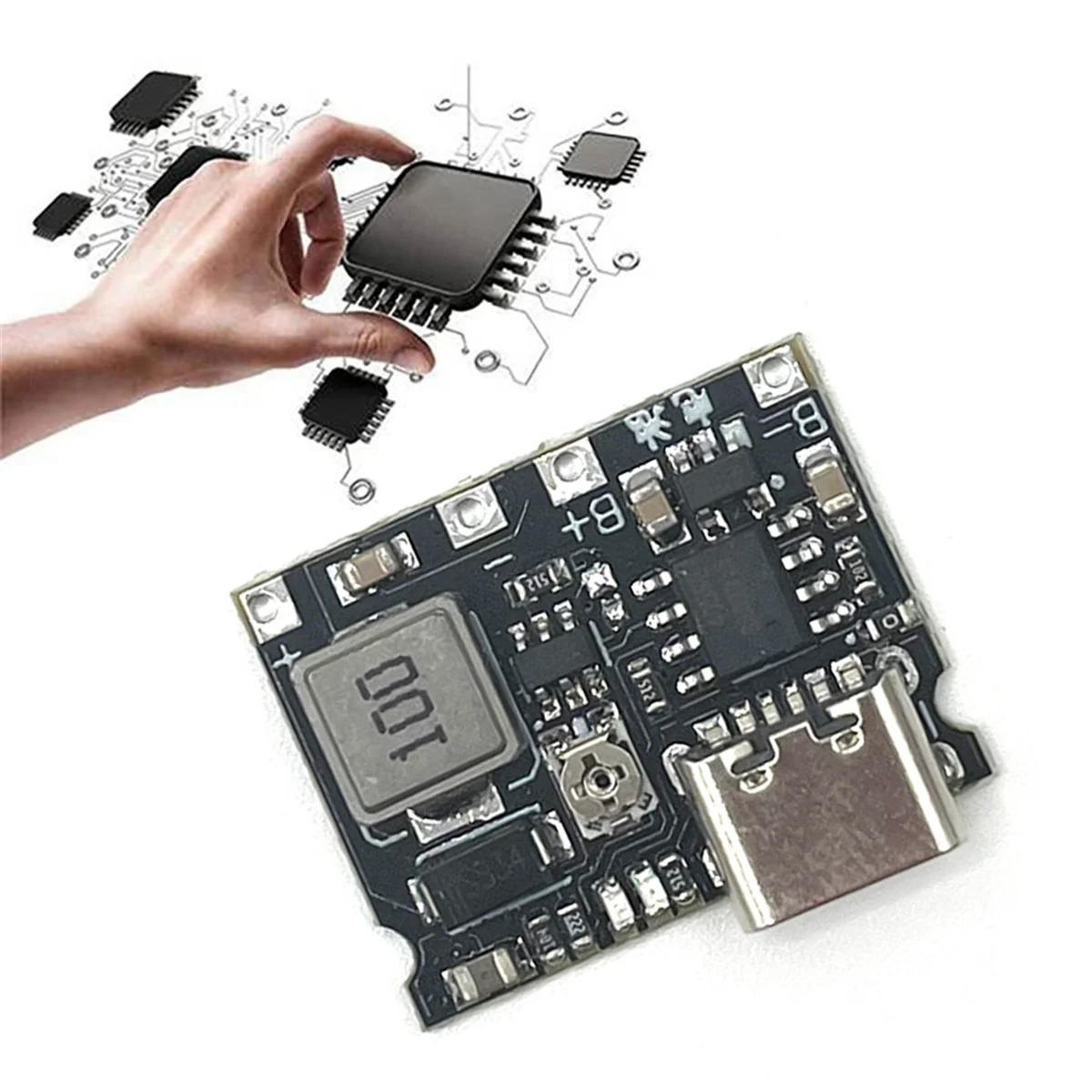 Плата зарядного устройства для литий-ионных аккумуляторов 10 18650 в 3 7 Тип C 2 А