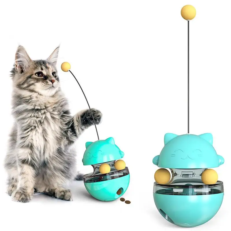 

OUZEY Funny Cats Toy Tumbler Rolling Ball Dropping Cat Food Interactive Toy For Cats Stick Three-In-One Pet Products Accessories