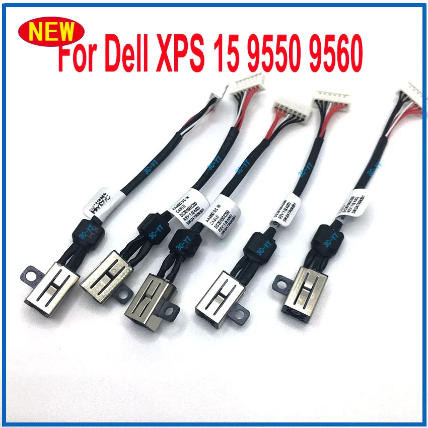 1Pcs NEW Laptop Hot Sale DC Power Jack Cable Charging Port Socket For Dell XPS 15 9560 9550 Black Computer