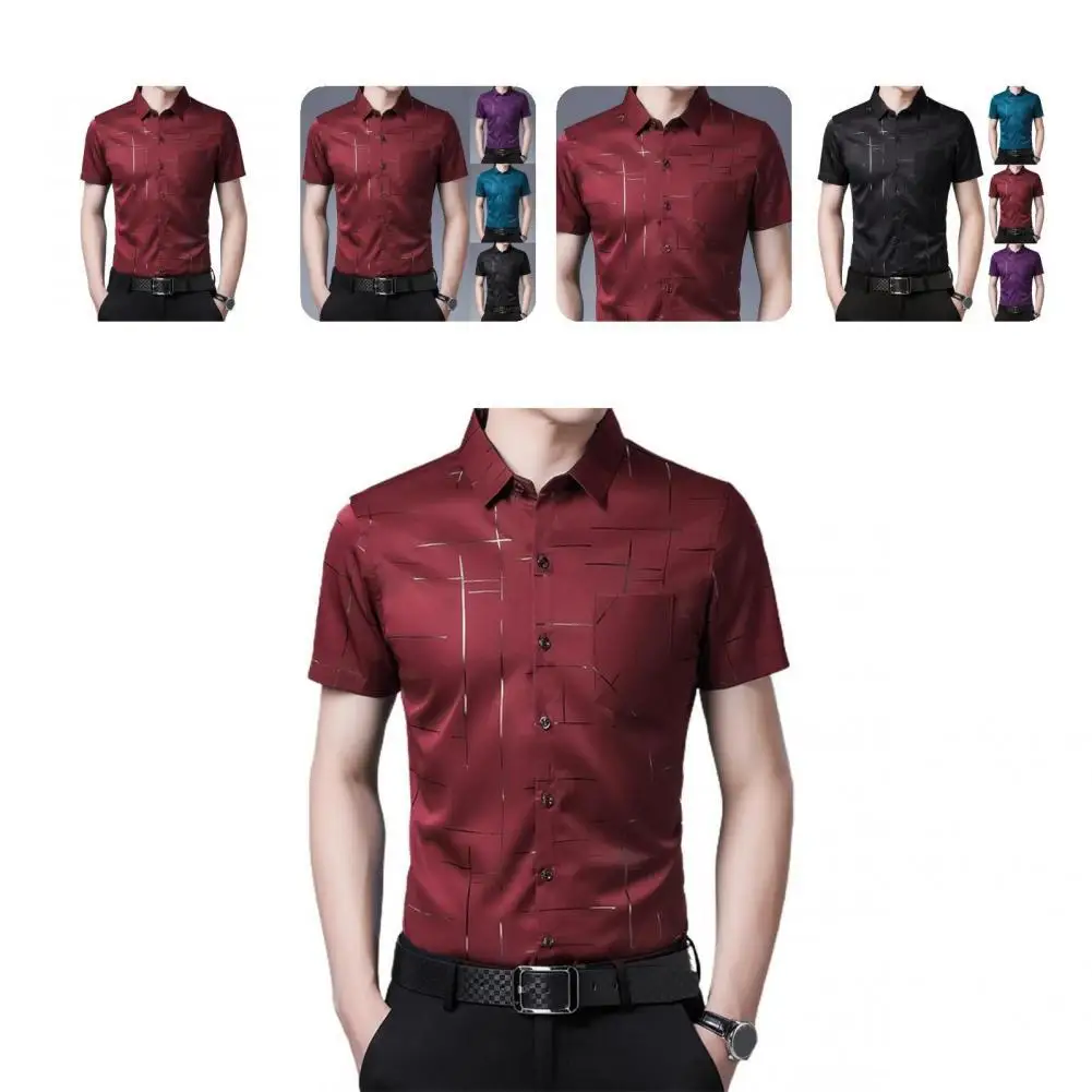 

Trendy Shirt Business Anti-wrinkle Men Shirt Single-breasted Men Top