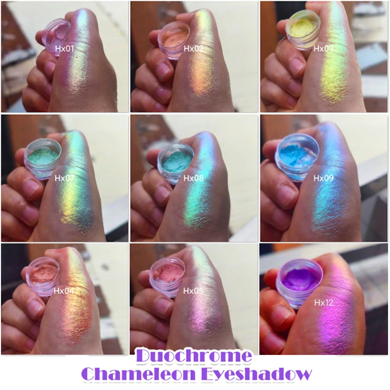 

Ultra-Thin Iridescent Color Shift Holographic Eyeshadow Highlighter MultiChrome Shifting Pigments Duochrome Chameleon Eyeshadow