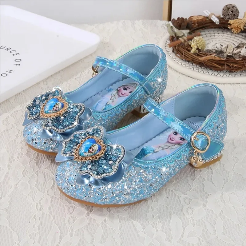 

Disney children's high heel princess party shoes summer new girls sandals baby children's shoes little girl crystal shoes 23-36