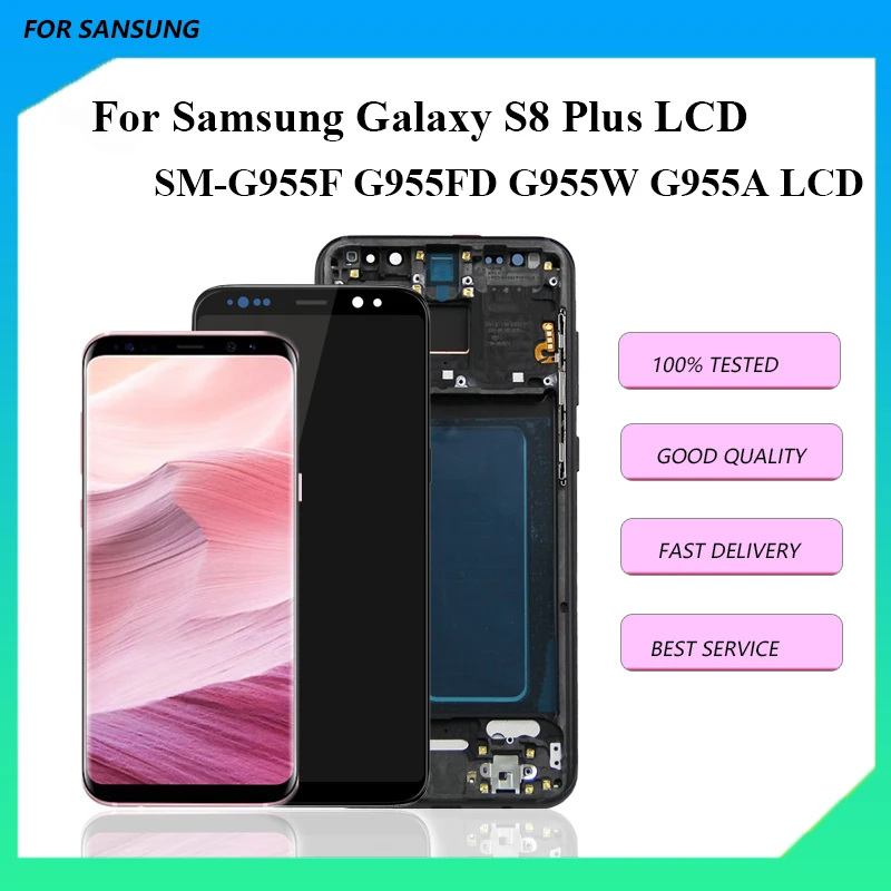 ЖК-дисплей 6,2 дюйма для Samsung Galaxy S8 Plus, сенсорный экран в сборе с дигитайзером для Galaxy G955F, ЖК-дисплей с рамкой, оригинал