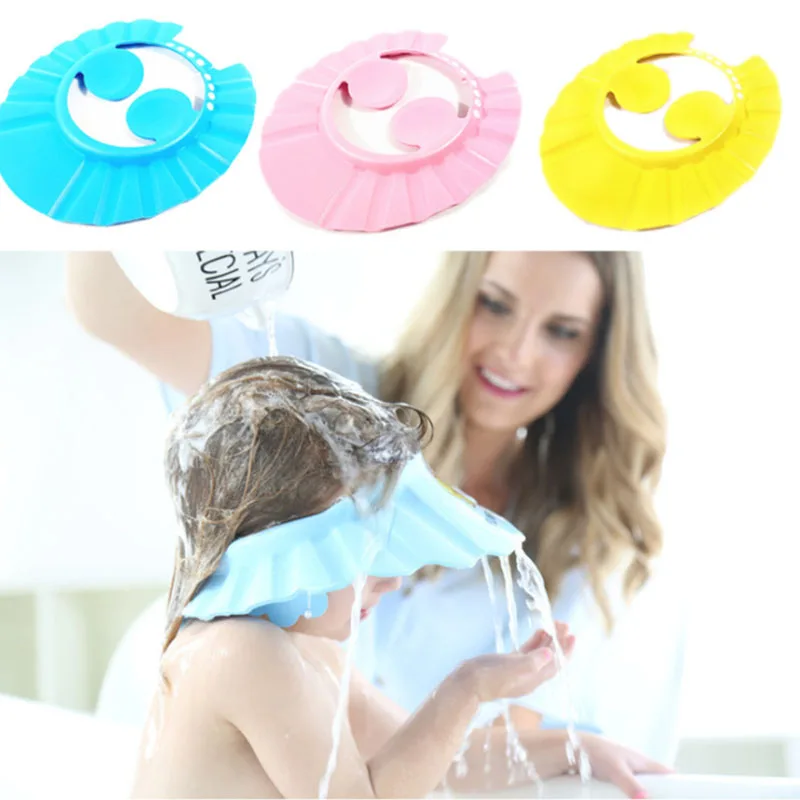 

Safe Shampoo Shower Bathing Bath Protect Soft Cap Hat For Baby Wash Hair Shield Bebes Children Bathing Shower Cap Hat Kids