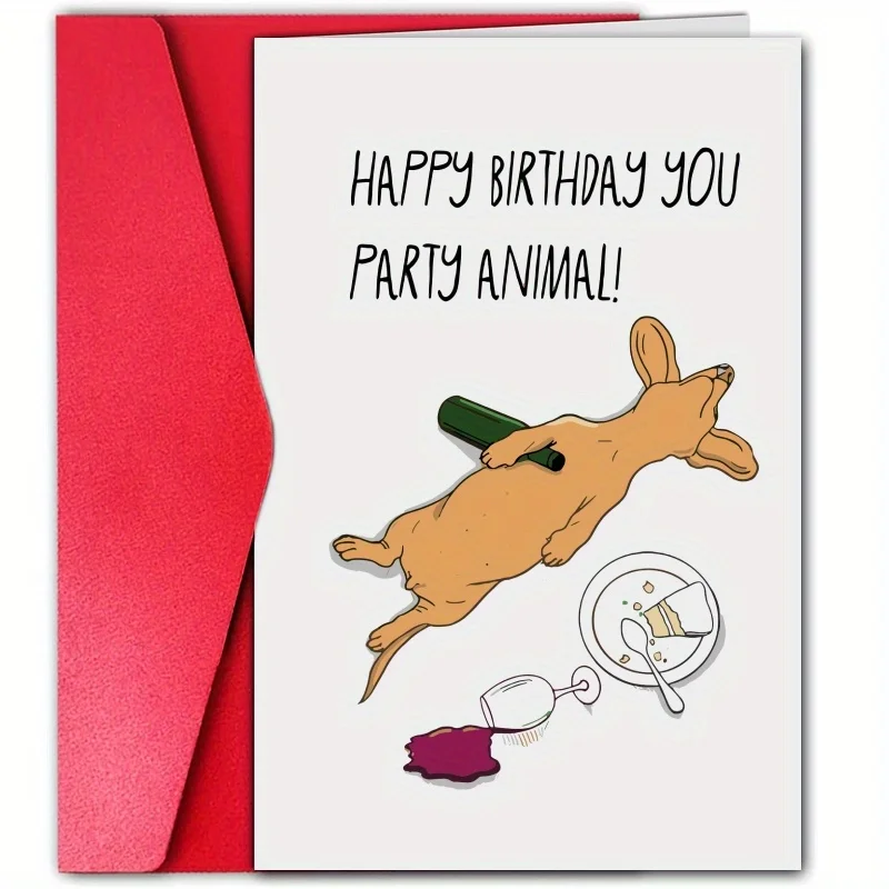 Креативная Милая Поздравительная Открытка На День Рождения Забавный Дизайн Для