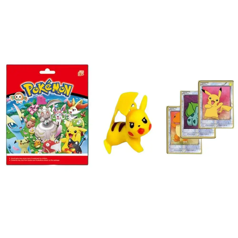 

Pokemon Pikachu Eevee детская мультяшная игрушка из ПВХ 4-5 см модель куклы 3 шт. карточка счастливая упаковка детские игрушки