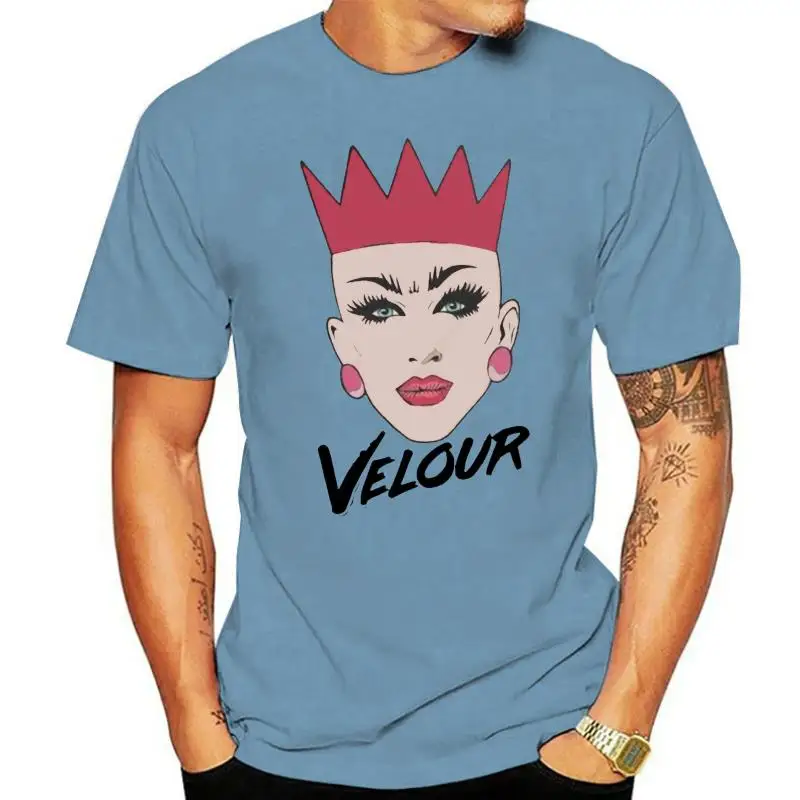 

Velour T-Shirt Drag Race Lgbt Pride Vanjie Queen Gay Bottom Masc Crown Tee Large Size Tee Shirt