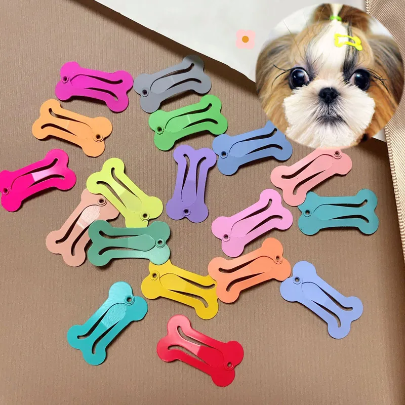 5Pcs/set Cute Dog Hairpin Colorful Bone Shape Hairpin Pet Puppy Dogs Hair Clips for Chihuahua Pug Pet Dog Grooming Accessories