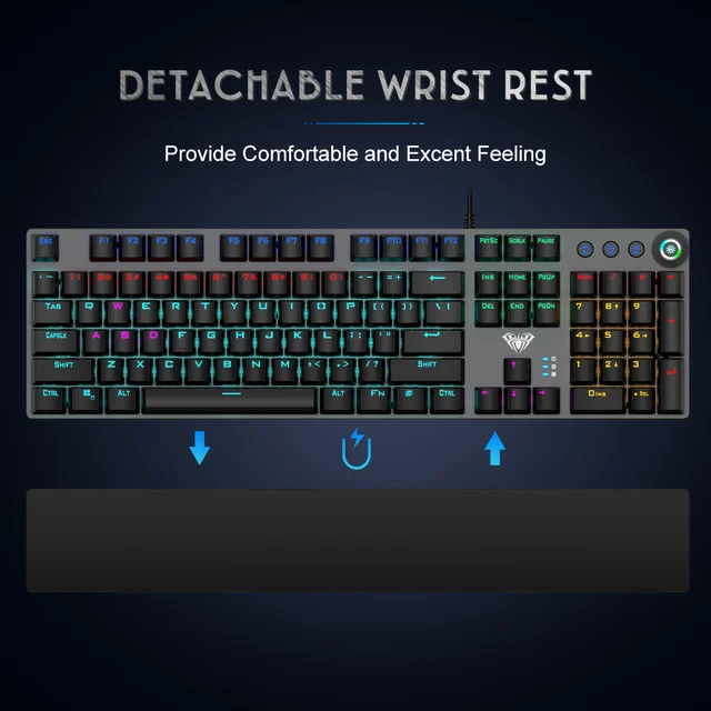 AULA F2088 Mechanical Gaming Full Key Programmable Marcro Keyboard Anti-ghosting Switch Wired Mixed Backlit Keyborad for Game PC 3