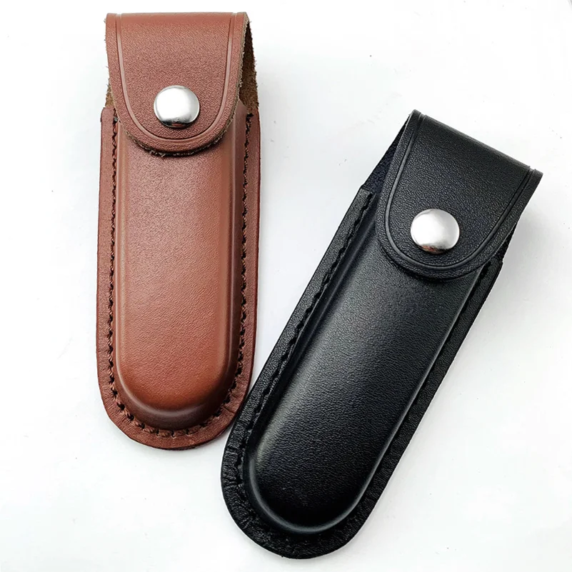 

5pcs/Set 2 Sizes Cowhide Leather Folding Knife Sheath Pliers Small Military Knives Scabbards Pouch Case Cover With Metal Buckle