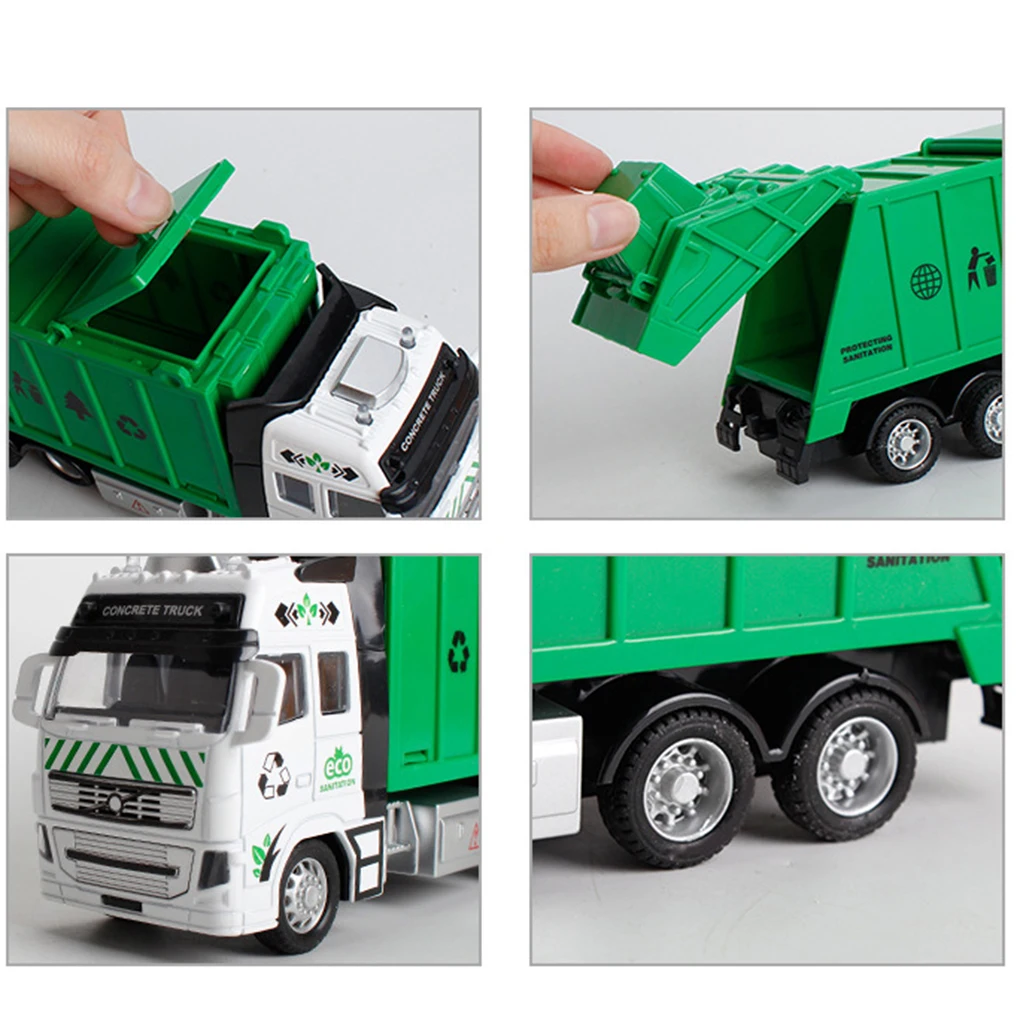 

Kids 1:18 Pull Back Alloy ABS Sanitation Truck Toy Children Vehicle Model Boys Holiday Gift